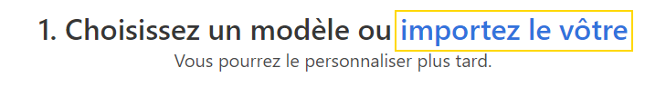 Bouton pour importer un modèle